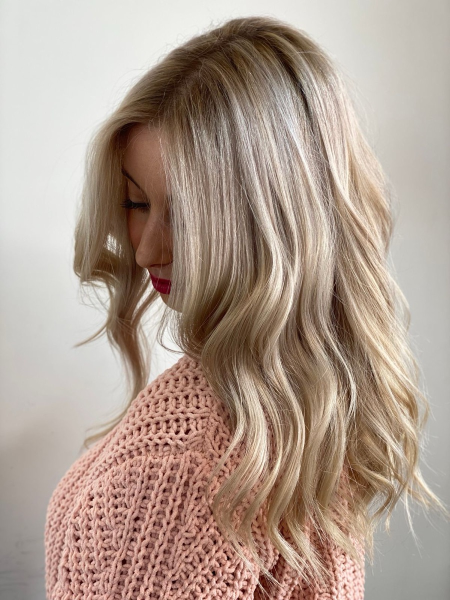 Honey balayage on long hair